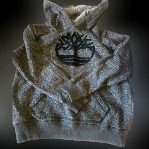 Youth Timberland Gray Hoodie Big Logo Pullover Sz Large (14-16)